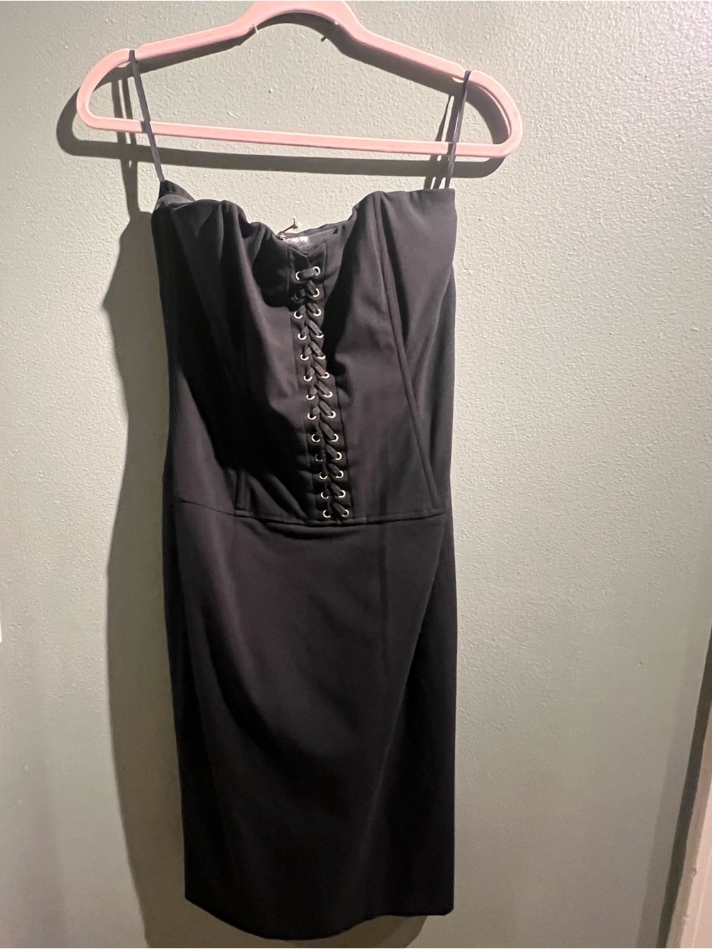 The Limited Black Strapless Lace-Up Sheath Dress